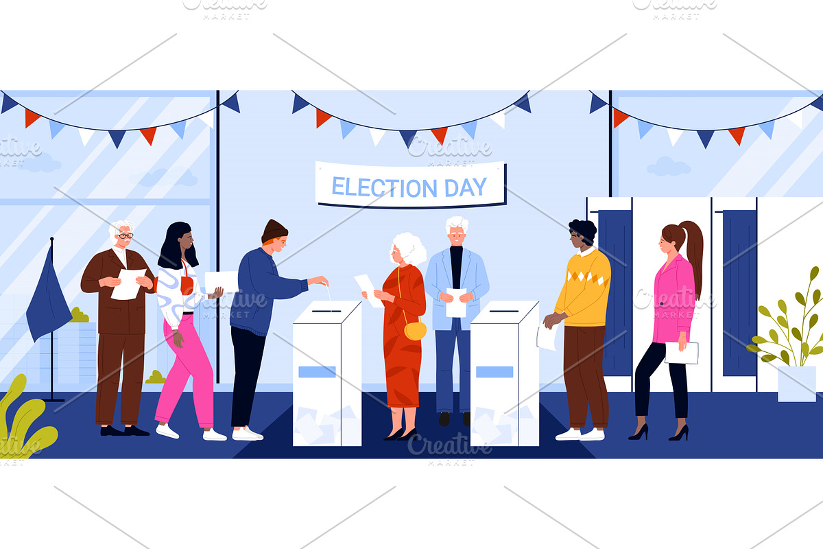 Election day, democratic referendum, a Person Illustration by Flashvector