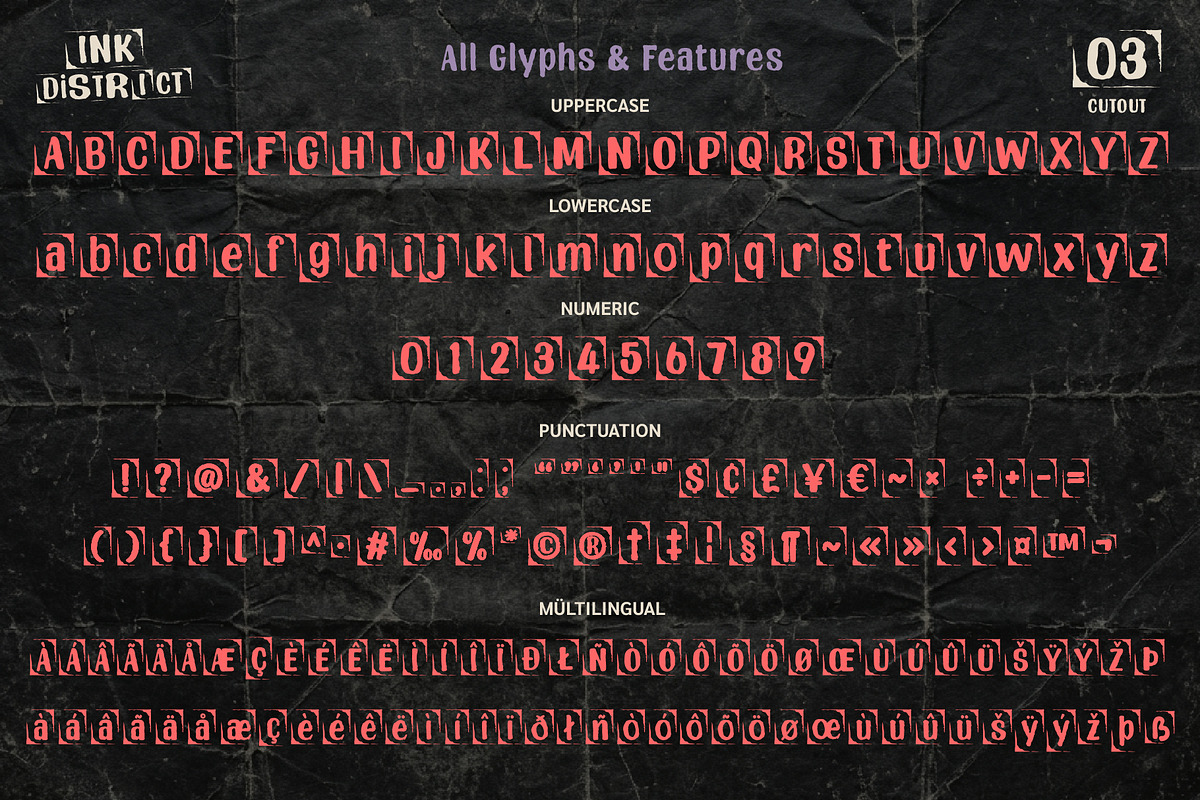 Ink District, a Symbol Font by BBtypeStudios (Photo 11 of 15)
