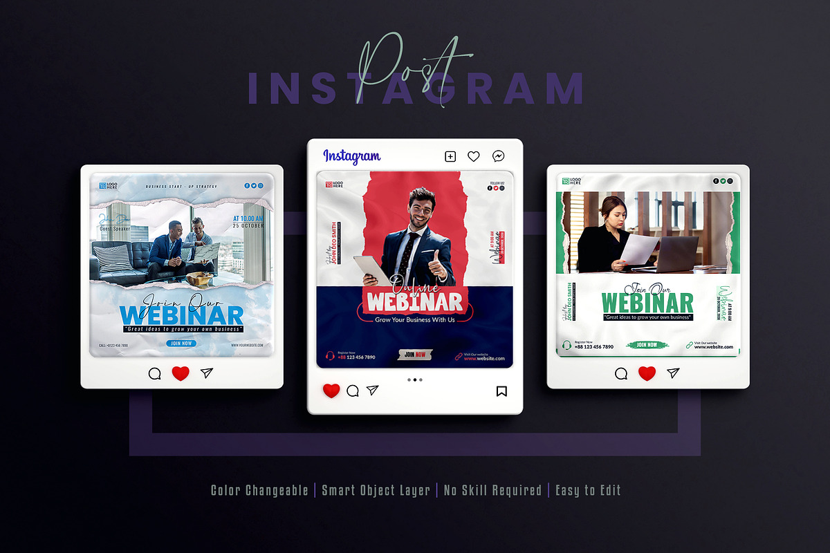 Webinar Social Media Template Bundle, a Social Media Template by Creative_View (Photo 5 of 8)