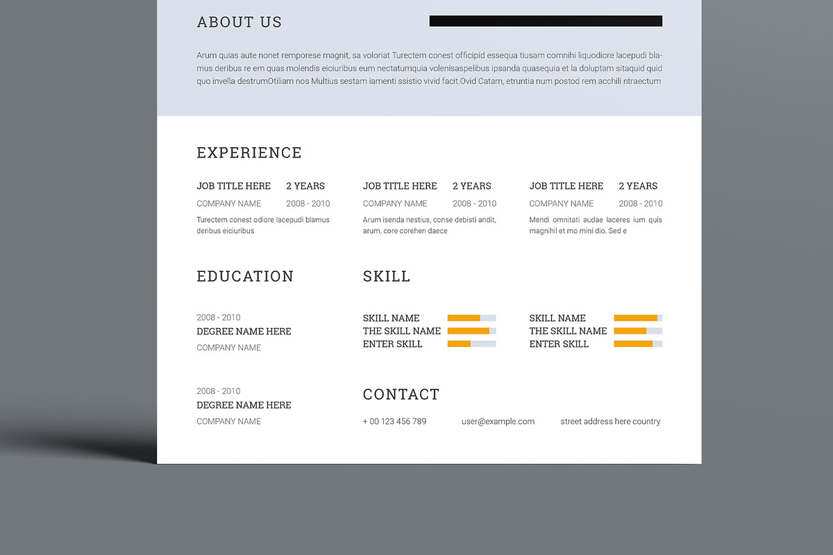 Minimal Resume Layout, a Resume Template by MightyDesign (Photo 5 of 8)
