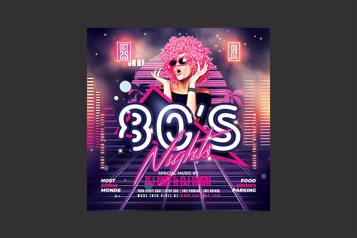 80's Party Flyer, a Flyer Template by DSGraphicDesign (Photo 1 of 2)