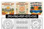 Bold Easy Minimal Art Coloring Pages, a Decorative Illustration by Ink Gallery (Thumbnail 2 of 3)