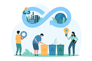 Circular economy innovation, a Person Illustration by Flashvector