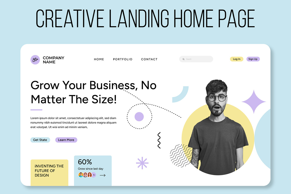 Web Landing Page Design Layout, an UI Kit Template by CreativeShaper (Photo 2 of 5)