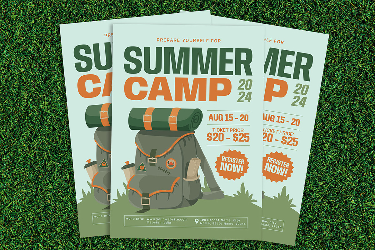 Summer Camp Flyer, a Flyer Template by Gumico Studio. (Photo 2 of 3)