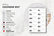 Minimal Wall Calendar 2027, a Stationery Template by MstArtwork (Thumbnail 6 of 8)