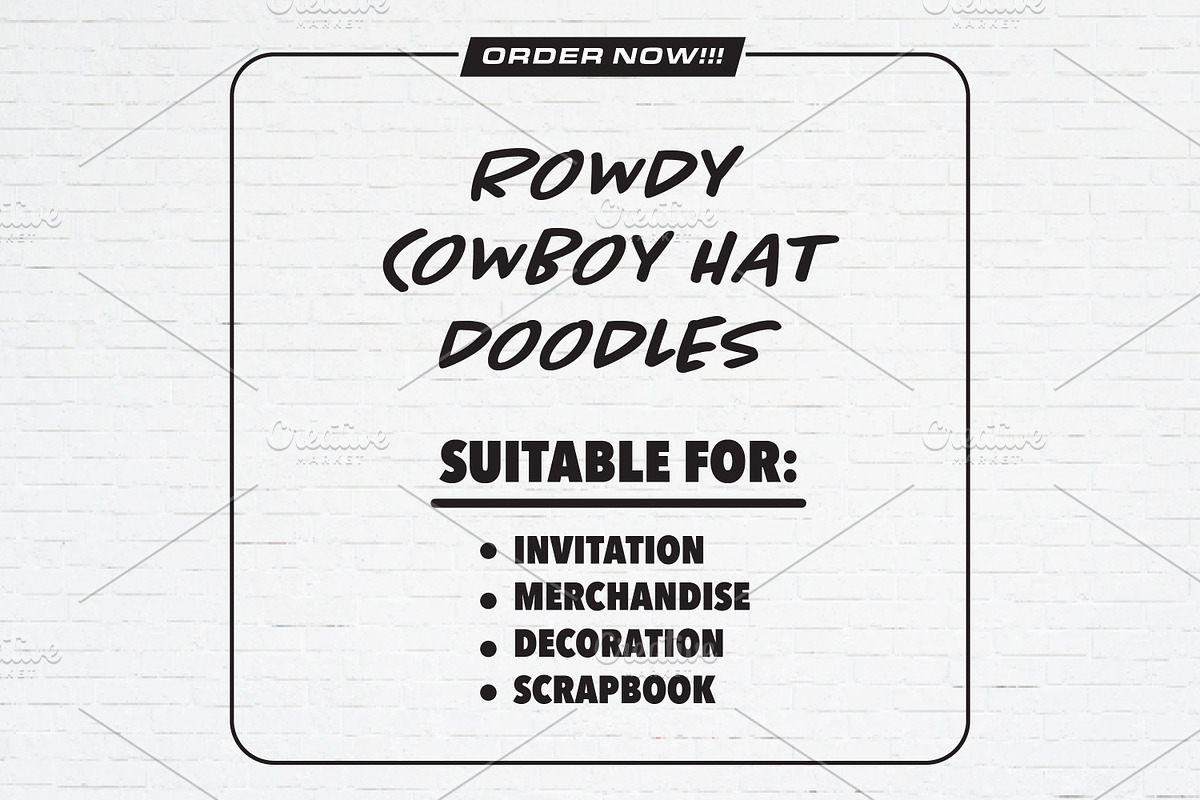 Cowboy Hat Western Doodles Bundle, a Sport Illustration by Guavanaboy (Photo 3 of 3)