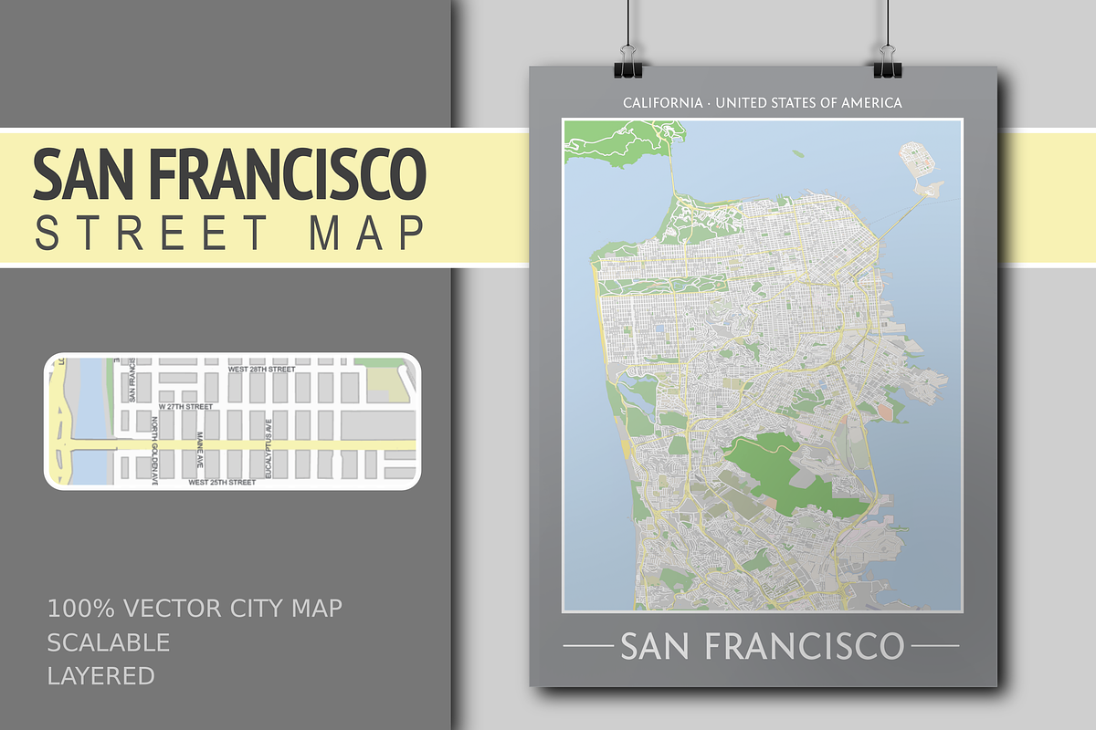 San Francisco Street Map - City Map, an Education Illustration by Cartorical (Photo 1 of 4)