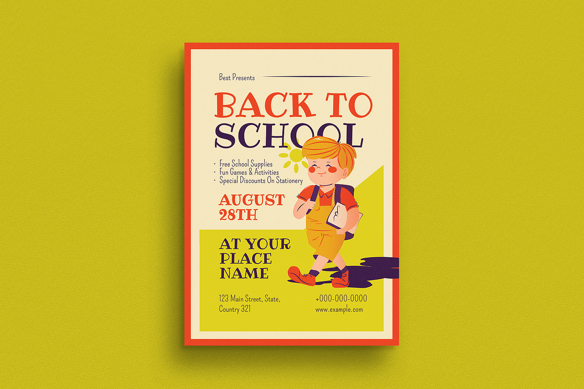 Retro Back To School Event Flyer