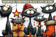Whimsical Christmas Black Cats Clipa, an Illustration by Libby Wishes (Thumbnail 1 of 7)