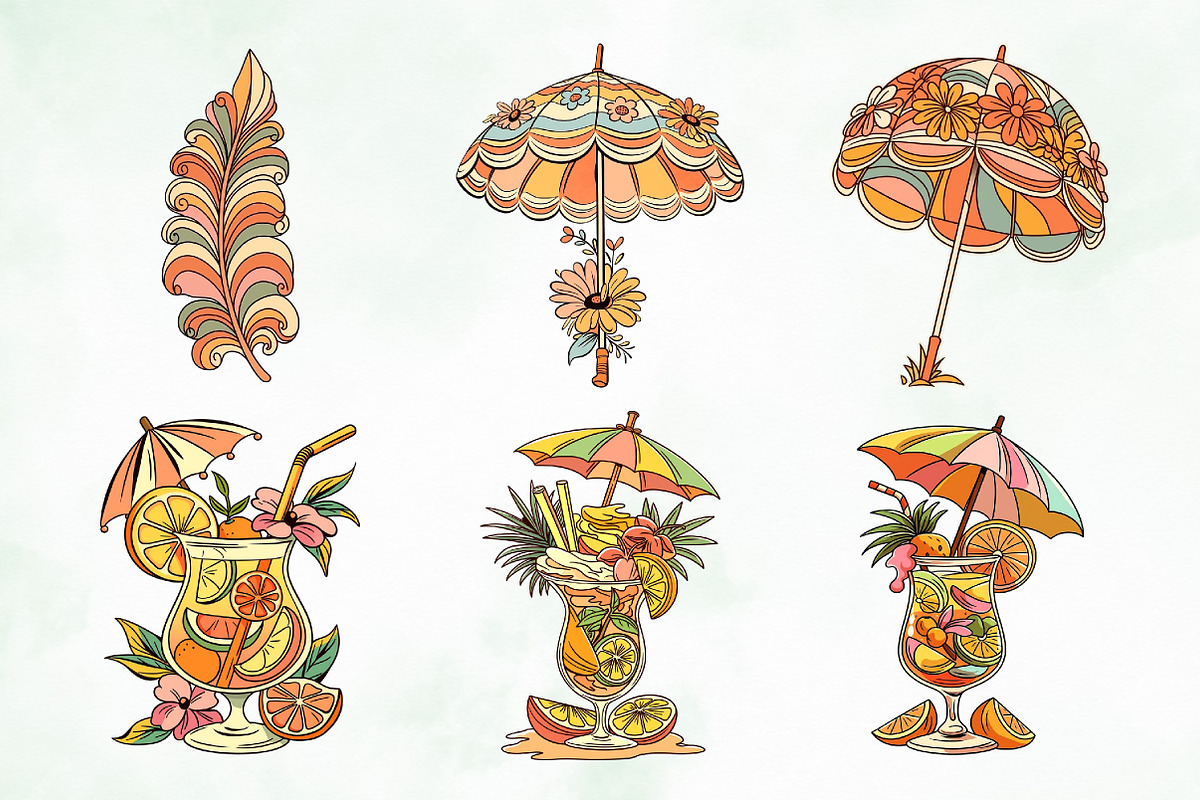 Retro Sunshine & Vintage Beach Png, an Object Illustration by Creative Art (Photo 5 of 7)