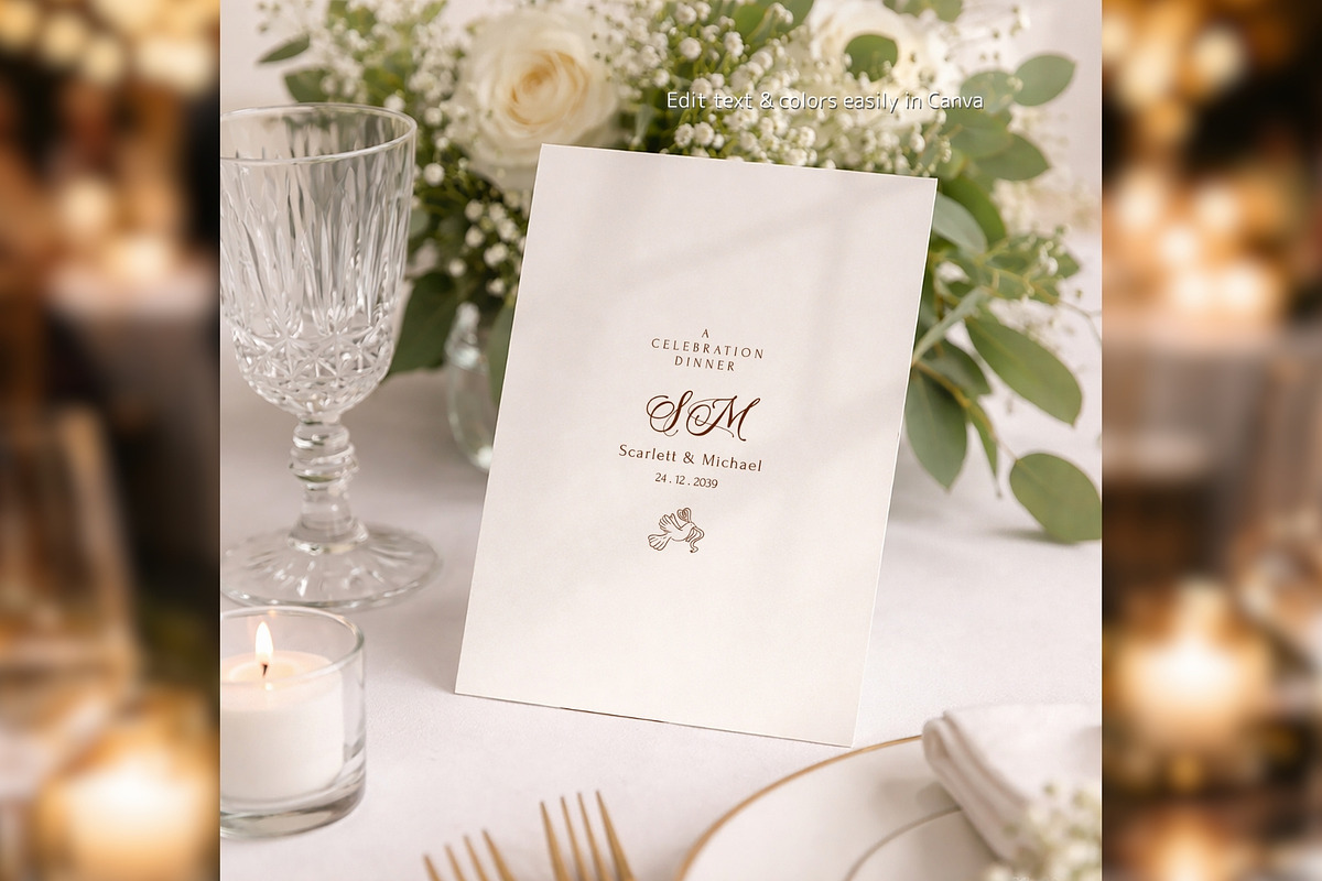 Luxury Wedding Menu Canva bd004, a Card Template by TyphoonStudio (Photo 5 of 8)