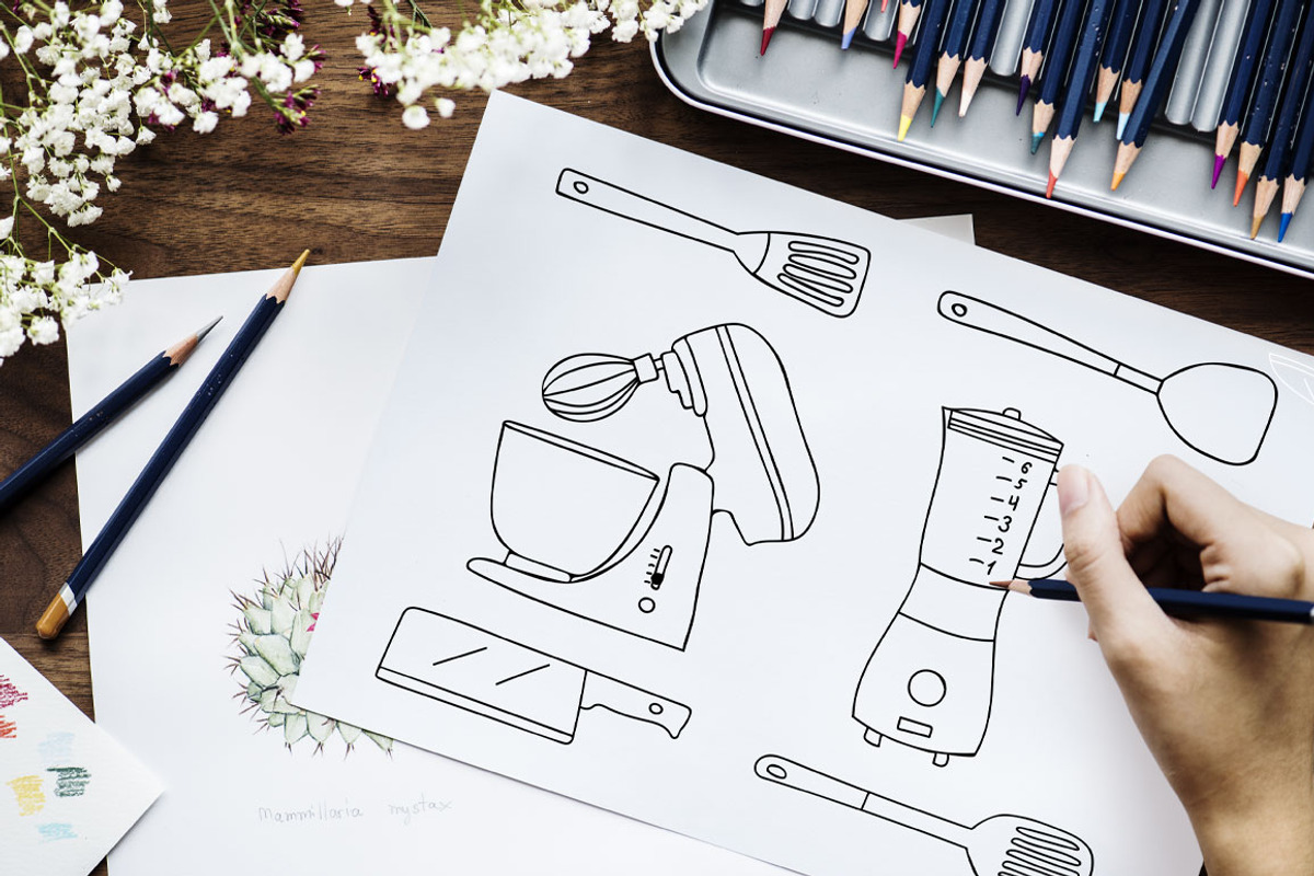 Cooking utensils doodle illustration, an Icon by Gulnarart (Photo 2 of 4)