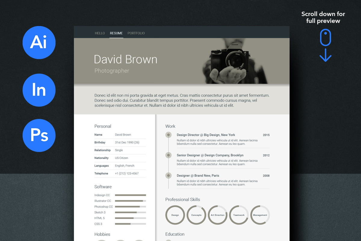 Material Resume Bundle, a Resume Template by ikono.me (Photo 6 of 6)