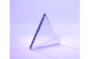 Glass Triangle With Rainbow Effect