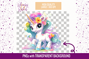 Rainbow Unicorns Watercolor Clip Art, an Illustration by Whimsy & Wishes (Thumbnail 2 of 3)