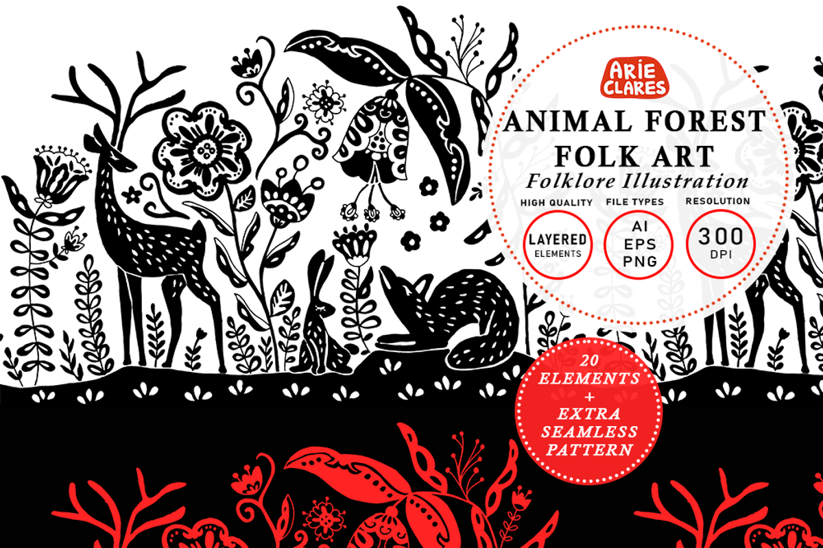 Animal Forest Folk Art, an Animal Illustration by Arie Clares (Photo 8 of 8)