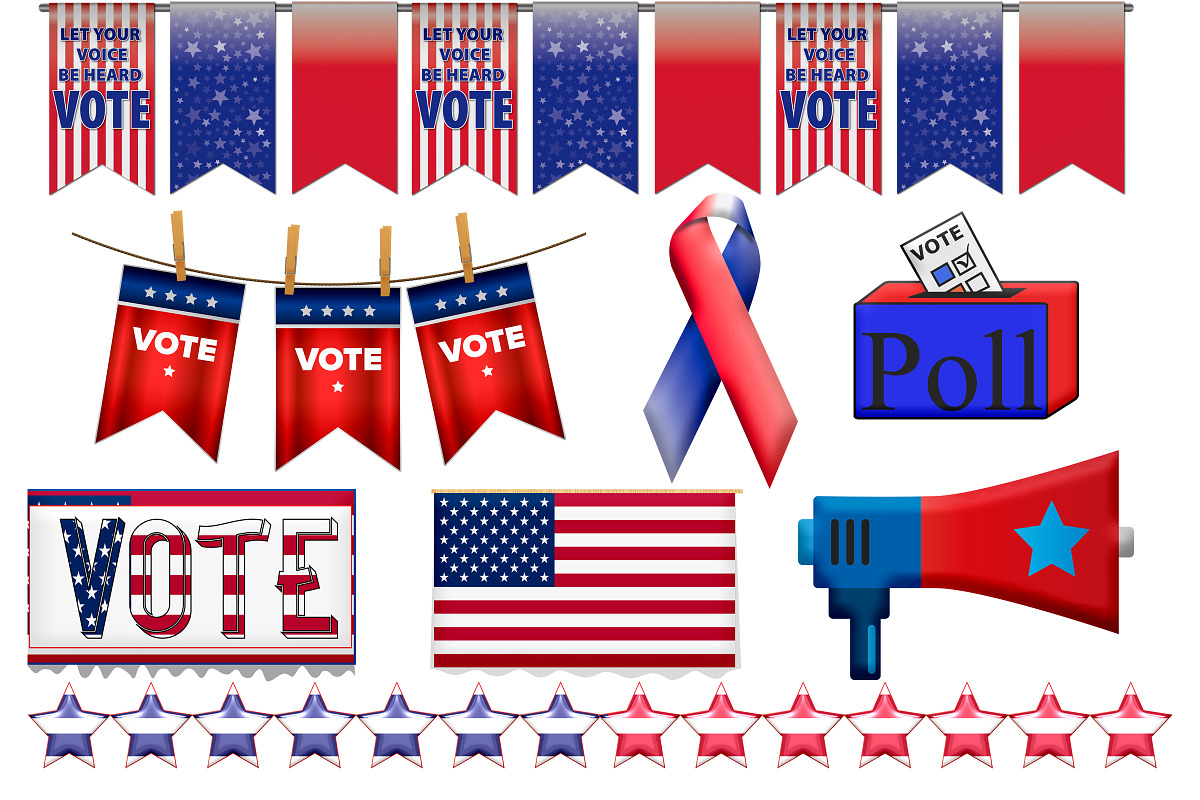 Voting (USA Elections) Clip Art, an Illustration by FrankiesDaughtersDesign (Photo 2 of 5)