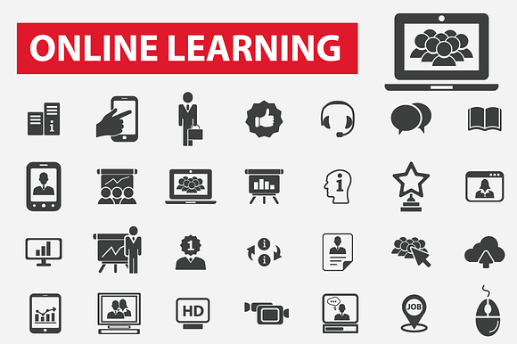 49 Online Learning Icons