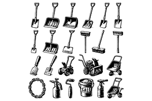 Snow Shovels and Winter Tools, an Object Graphic by RT Studio