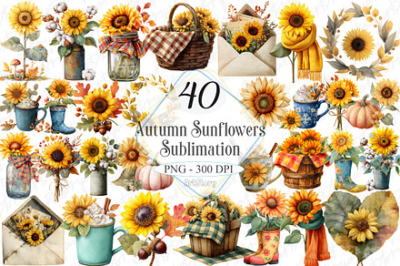 Autumn Sunflowers Clipart