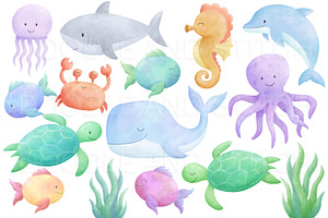 Under The Sea Watercolor Designs