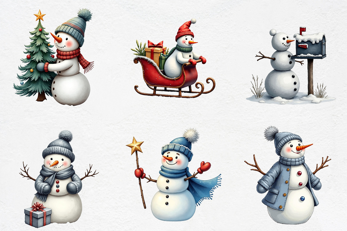 Silver Christmas Snowman Sublimation, an Illustration by CrexoraLab (Photo 2 of 5)