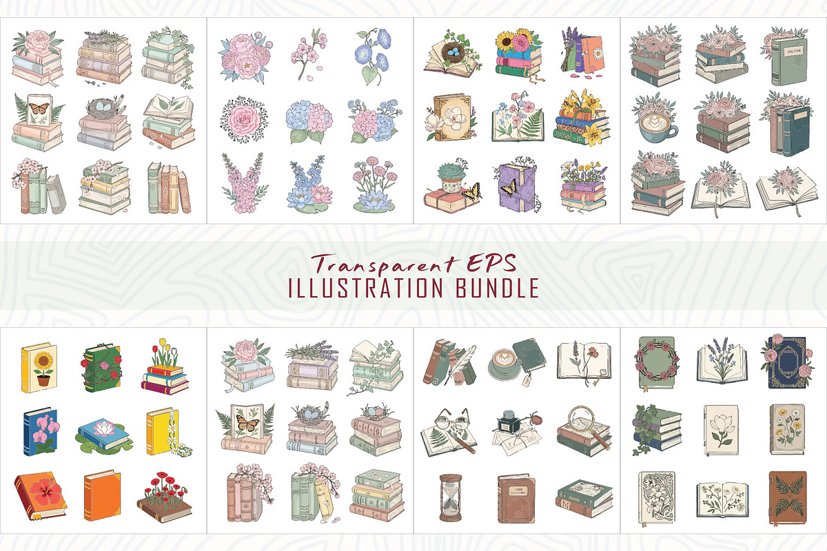 220 Aesthetic bookish illustration, an Education Illustration by Sofia's Fashion (Photo 2 of 4)