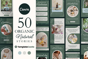 50 Organic Stories Canva Templates