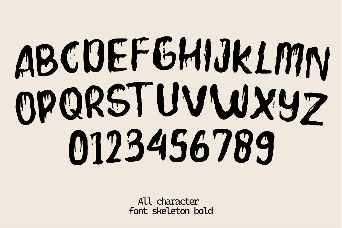 Skeleton Blood - Halloween Font, a Handwritten Font by Berdansabersama (Photo 2 of 7)