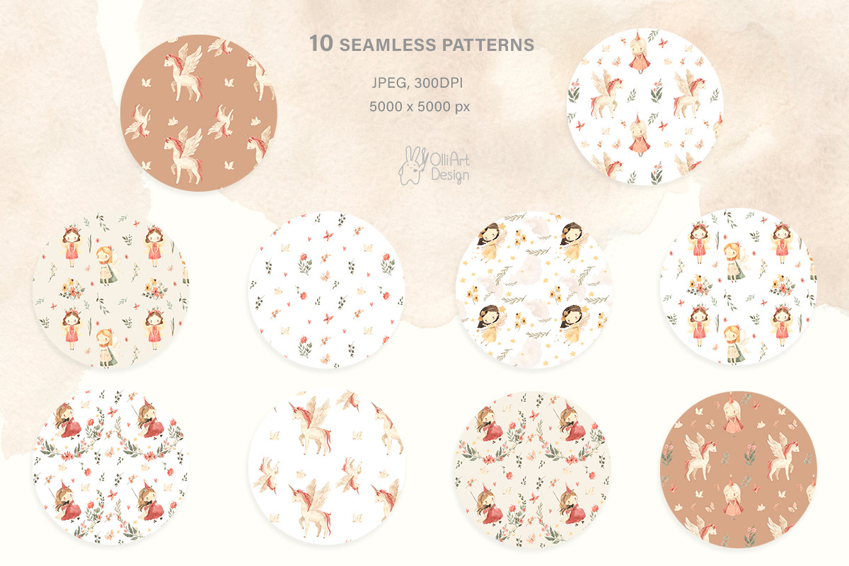 LITTLE FAIRIES Watercolor collection, an Animal Illustration by OlliArtDesign (Photo 6 of 11)