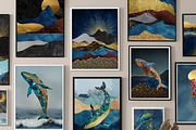 Modern golden landscape print poster, a Decorative Illustration by Muzi pear studio (Thumbnail 9 of 10)