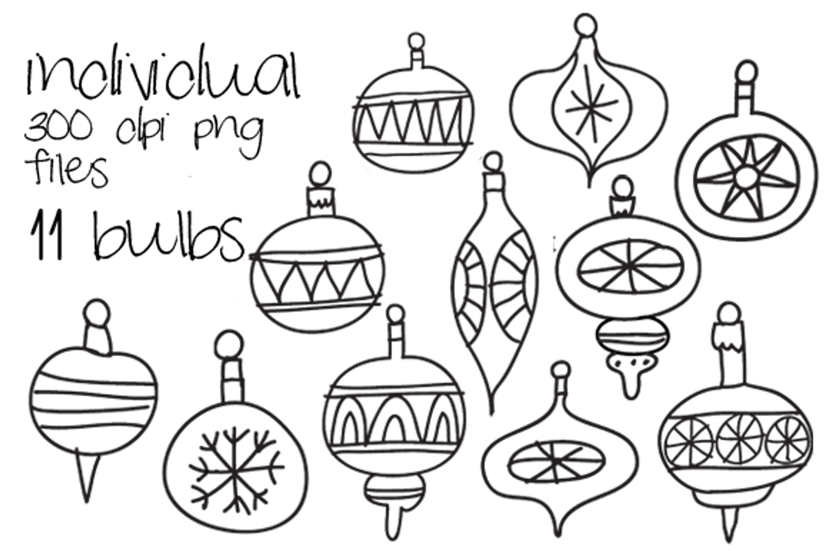 Hand Drawn Bulbs Clipart and Brushes, a Decorative Illustration by Colors on Paper (Photo 3 of 5)