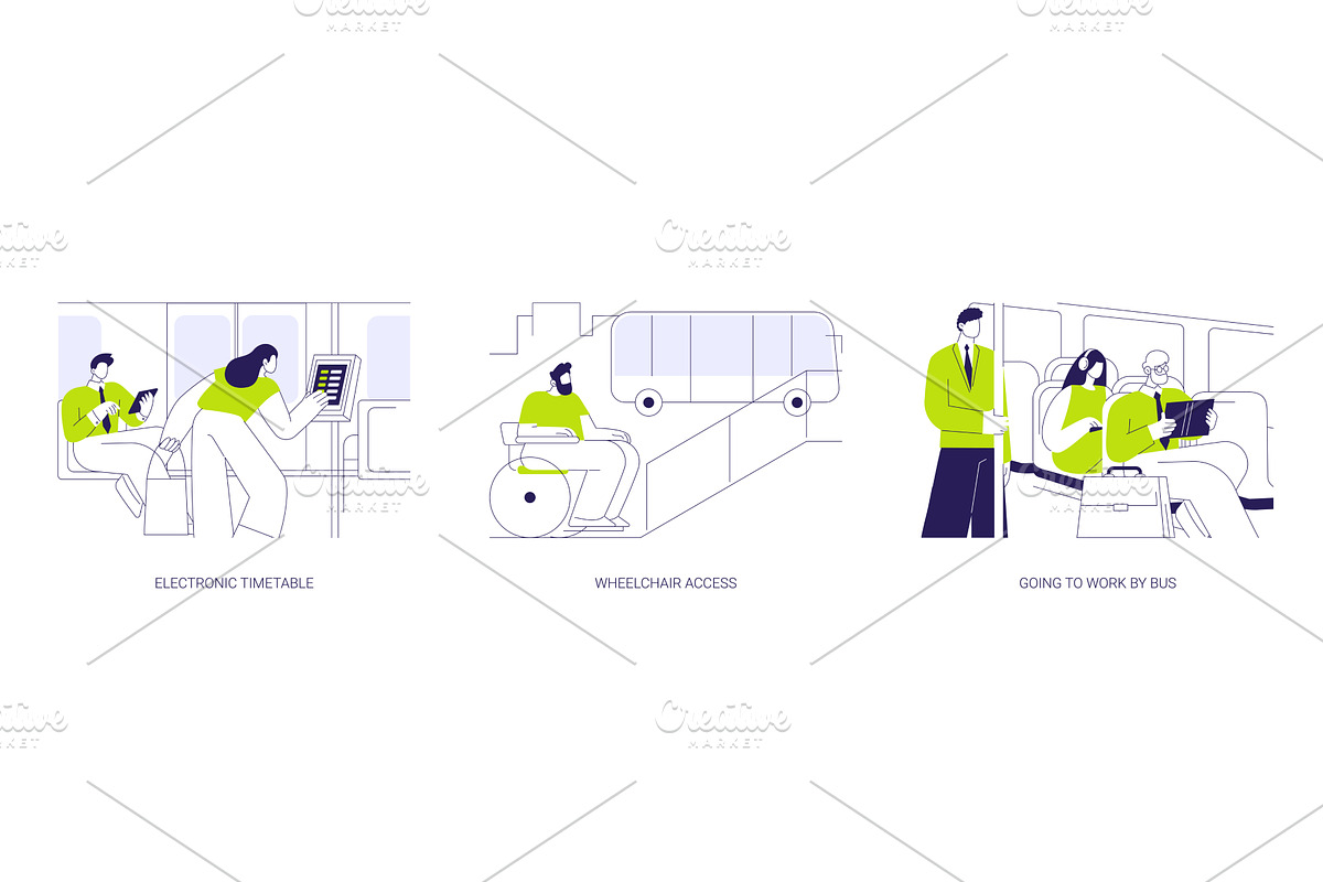Bus network abstract concept vector, a Transportation Illustration by Visual Generation