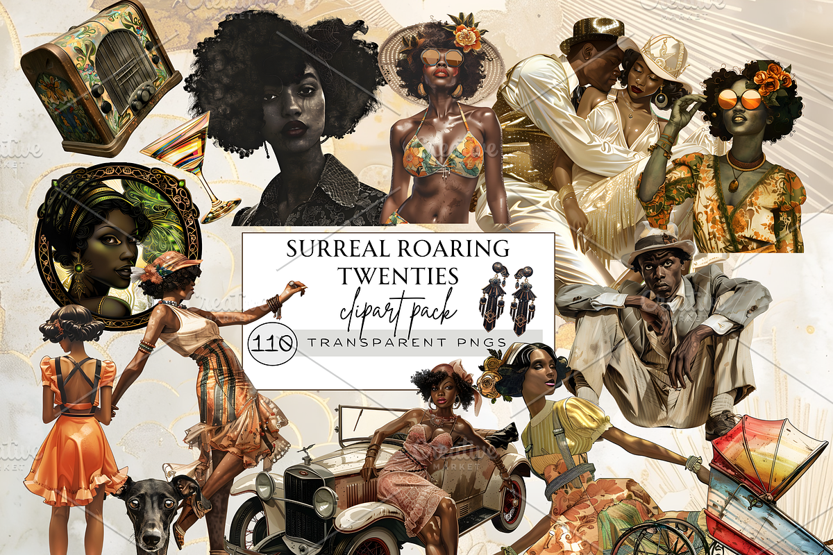 SURREAL ROARING TWENTIES CLIPART, a Person Illustration by Daring Digies (Photo 1 of 10)