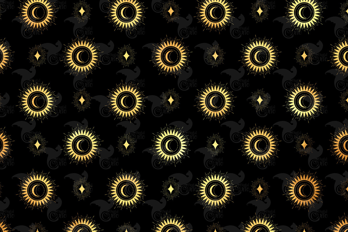 Celestial Gold Mystic Digital Paper, an Illustration by Digital Curio (Photo 6 of 7)