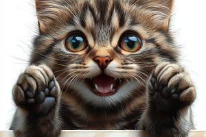 Adorable Kitten Peek-a-boo Playful P, an Animal Photo by Pixeness Studio