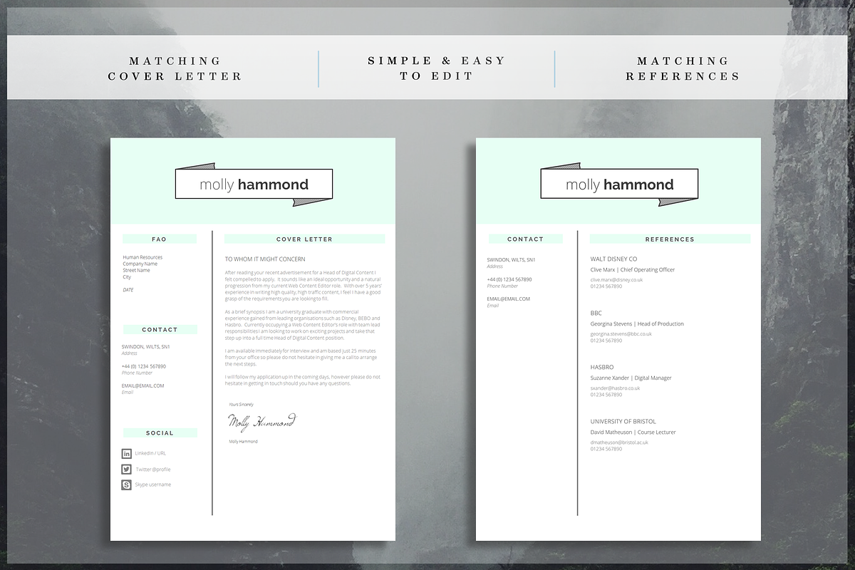 Word CV Template, a Resume Template by introDuice - CV / Resumes (Photo 4 of 6)