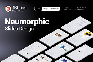 Neumorphic Slides Design PowerPoint, a Presentation Template by Presentation Templates