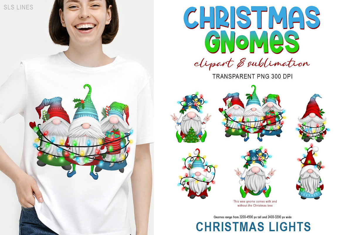 Christmas Gnomes Holiday Clipart, an Illustration by SLS Lines (Photo 3 of 7)