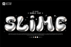 BUBBLE SILVER 3D FONT, a Handwritten Font by BonkiStudio