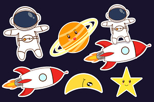 Cute Pattern Space Astronauts