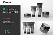 Cosmetics Mockup Set | Tube and Jar, a Cups & Container Mockup by Deeplab (Thumbnail 1 of 16)