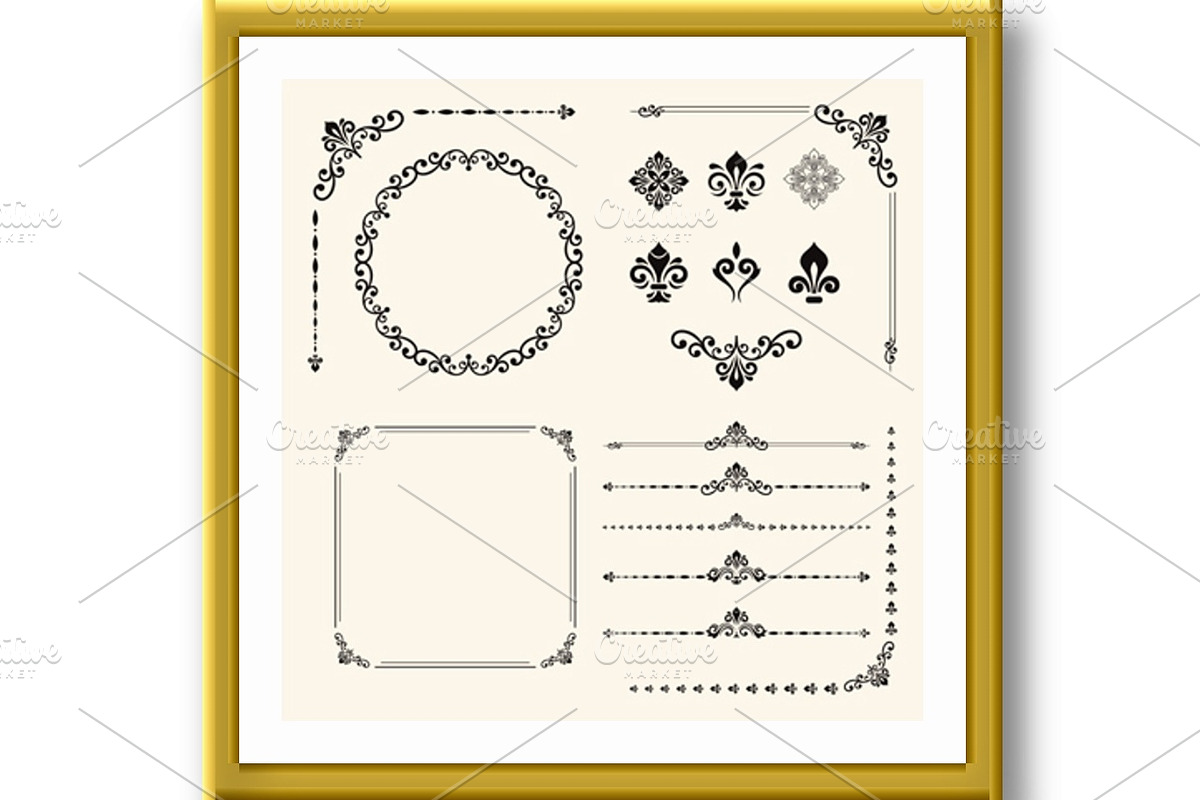 Vintage Set of Vector Elements, a Pattern Graphic by FineArtStudio (Photo 2 of 3)