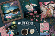 Enchanted Swan Lake, an Animal Illustration by Anna Babich (Thumbnail 2 of 8)
