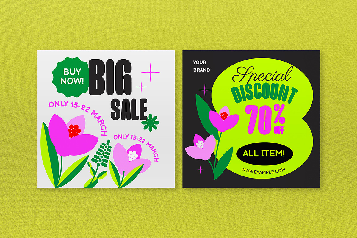 Pink Y2K Spring Sale Banner, an UI Kit Template by graphicook (Photo 4 of 6)