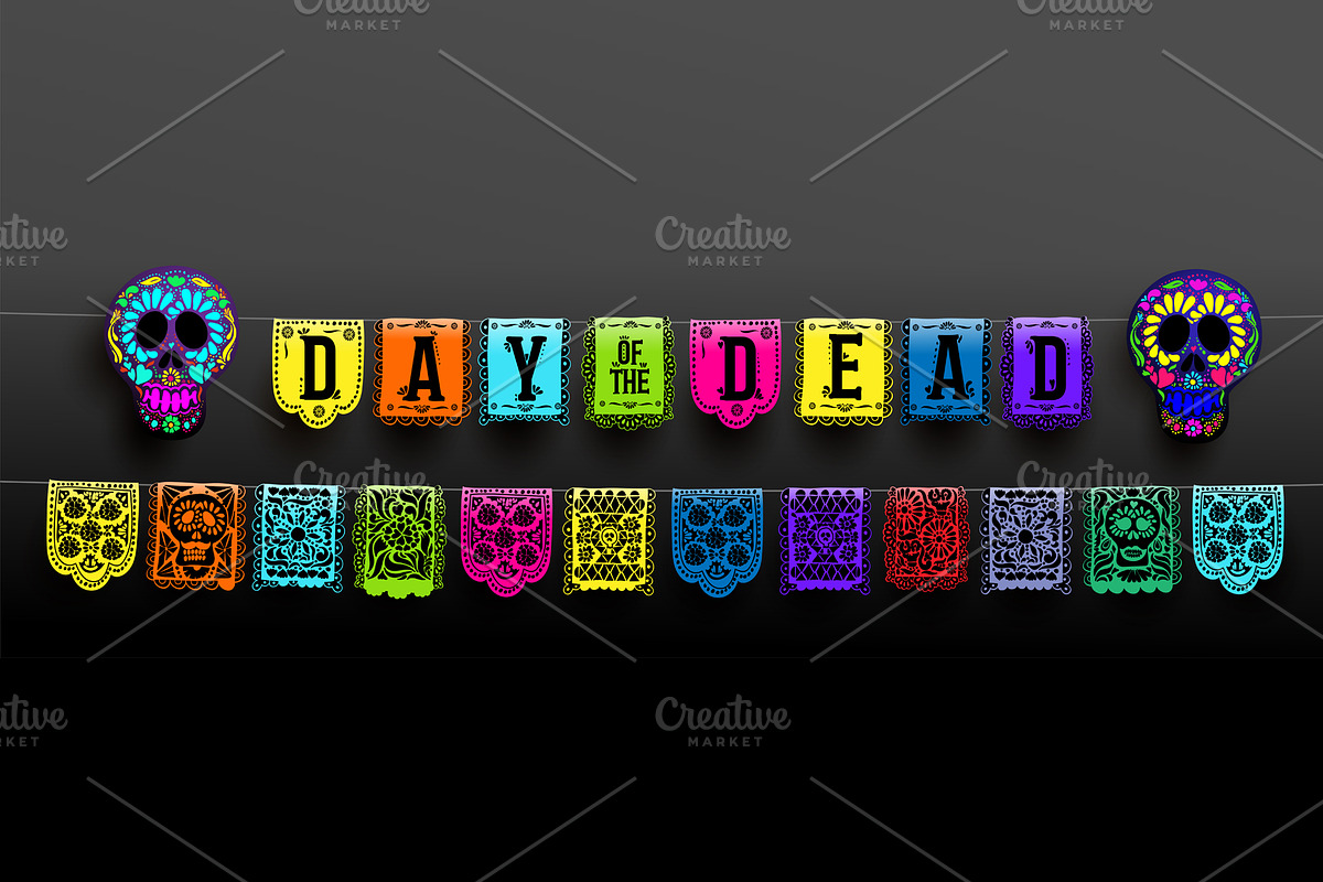 Mexican set for Day of the Dead., a Flyer Template by Vector photo shop (Photo 4 of 5)