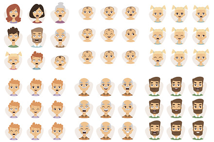 Vector big set emoticons face. Sale!, a Person Illustration by Vectorstockersland