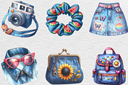 1990 Denim Summer Clipart, an Illustration by Black Bird Studio (Thumbnail 5 of 6)