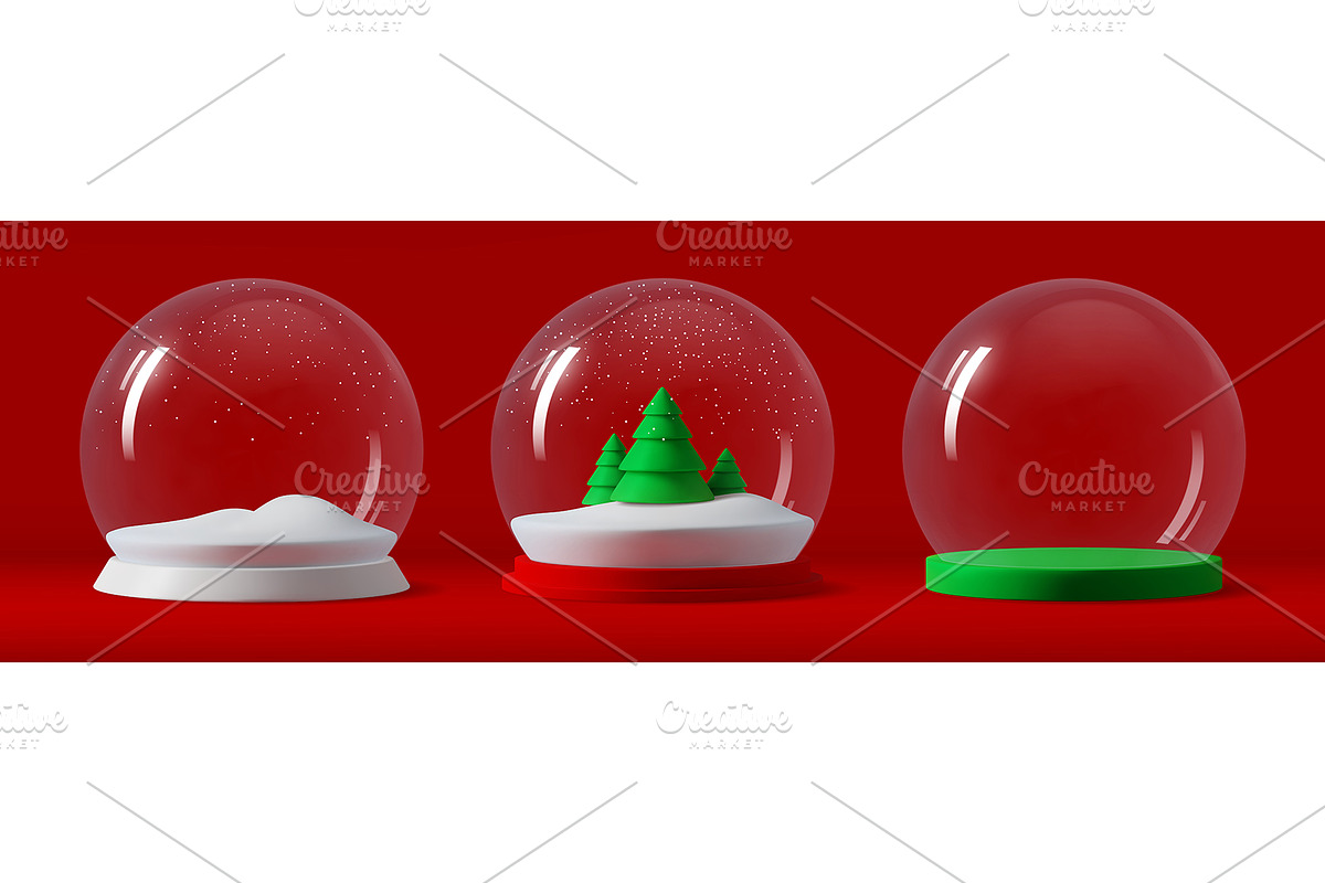 3D Christmas glass snow ball, Xmas, an Illustration by Buch&Bee (Photo 1 of 3)
